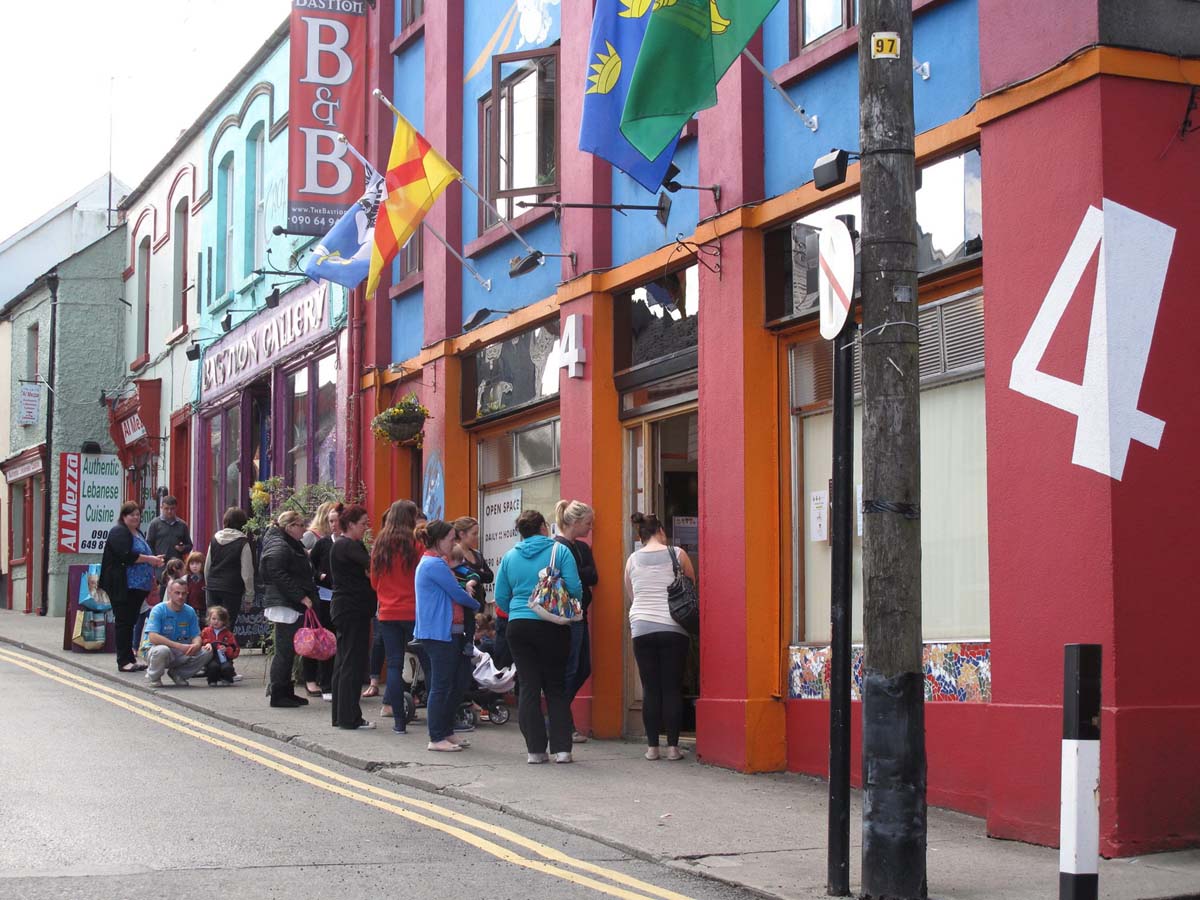 People queueing outside Venue 4 in Athlone
