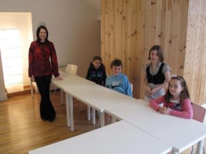 teacher with 4 children