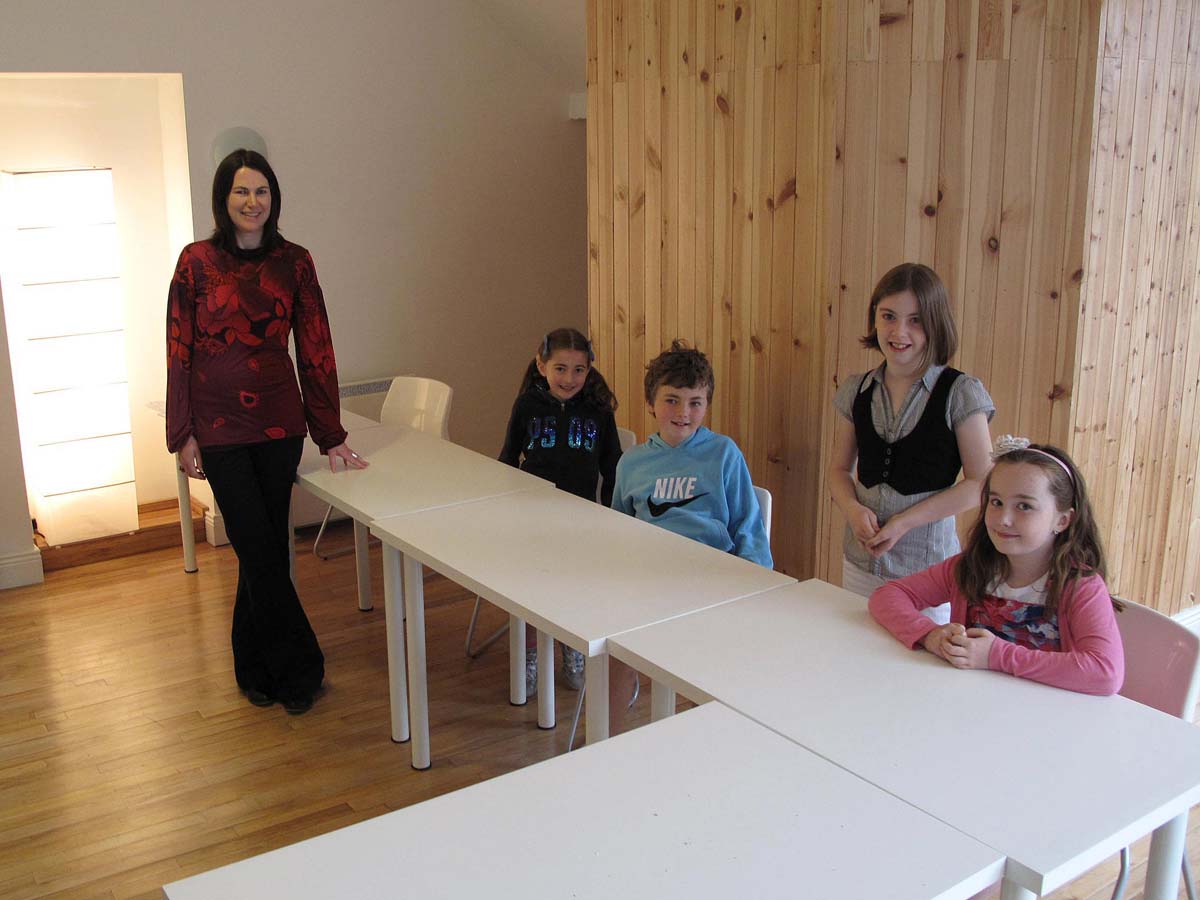 teacher with 4 children