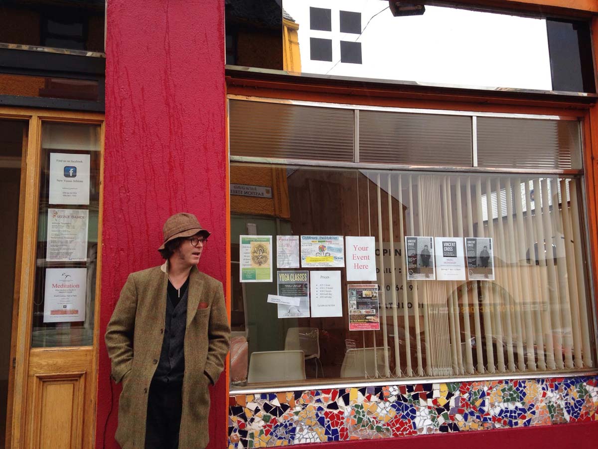 Old School guy being cool outside Venue 4