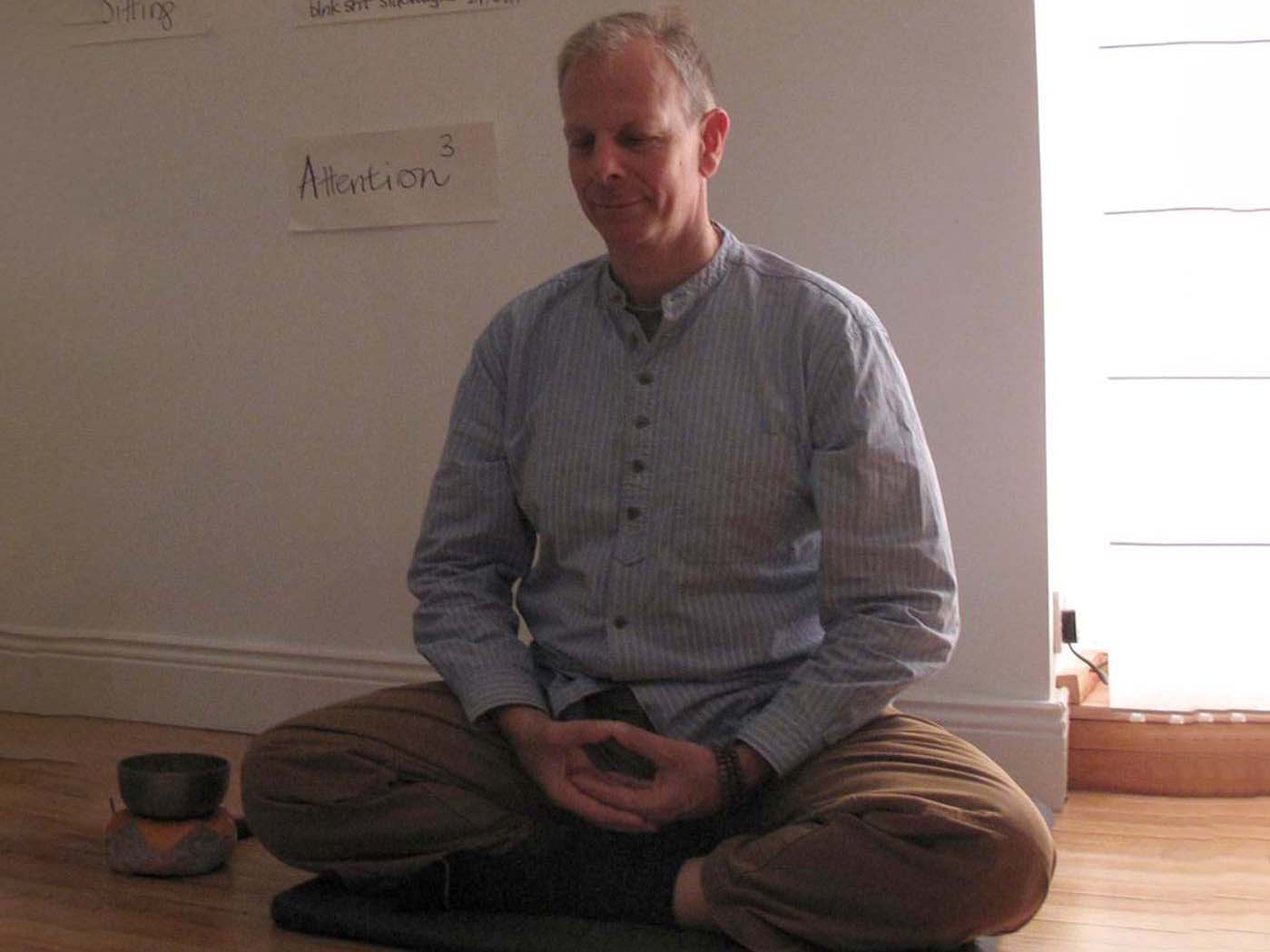 a meditating men