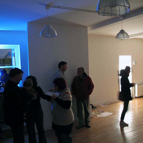 People talking inside Venue 4